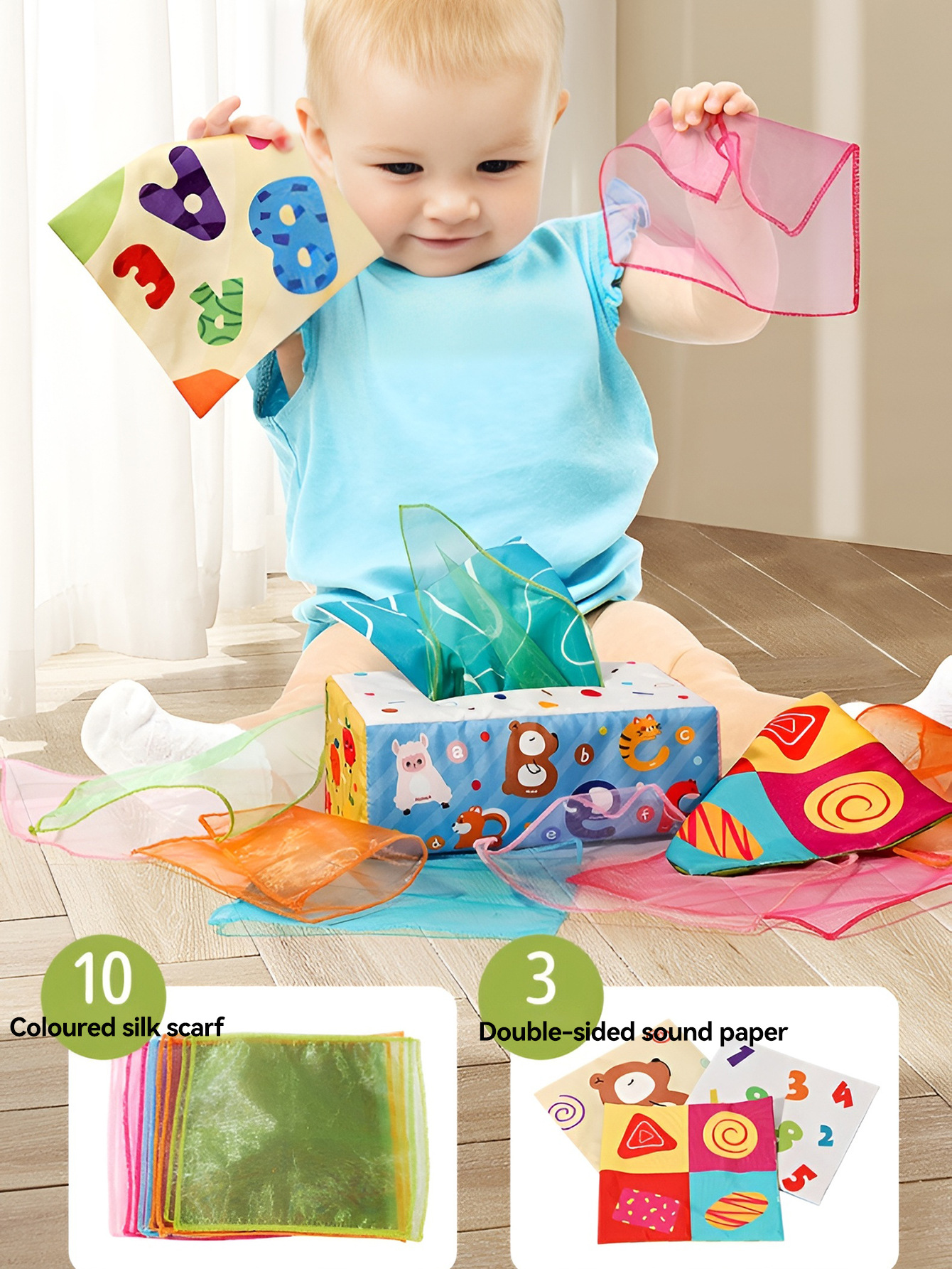 Montessori Baby's Alphabet Cognition Simulation Tissue Box Paper ...