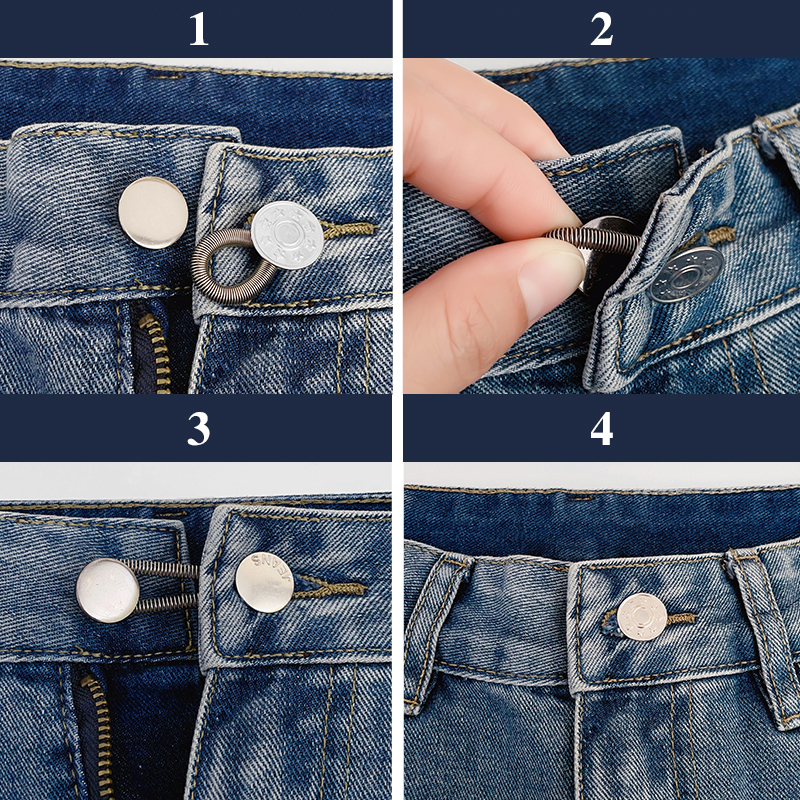 Mix 5Pcs Stretchy Button Extender Adjustable Waistband Fix Kit Jeans ...