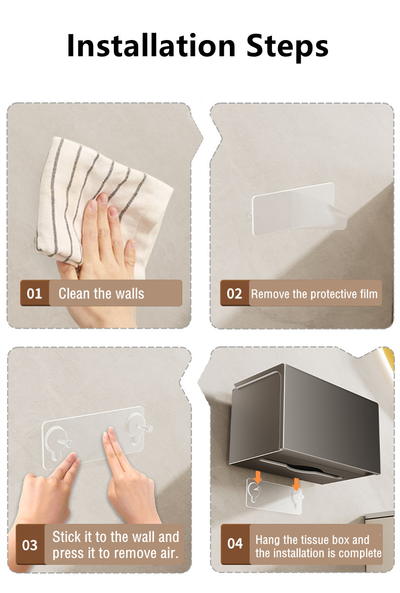 【EVA】【local delivery】Bathroom wall mounted tissue box plastic material ...