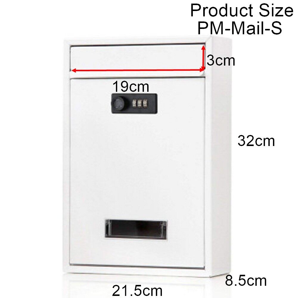Outdoor Metal Mailbox With Password - Wall Mount Rust-Resistant Post ...
