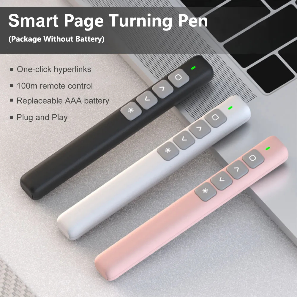 Wireless Powerpoint Pen 2.4GHz Presentation Clicker USB RF Remote ...