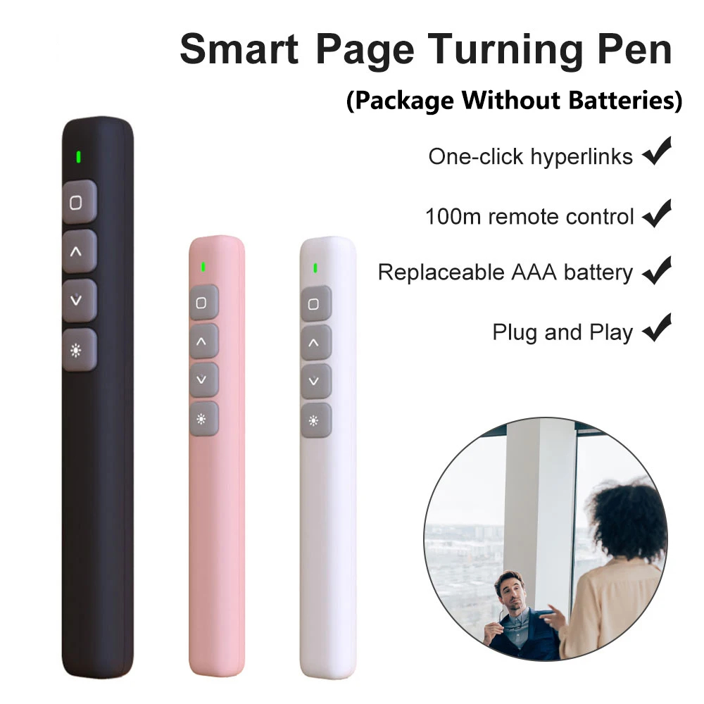 Wireless Powerpoint Pen 2.4GHz Presentation Clicker USB RF Remote ...