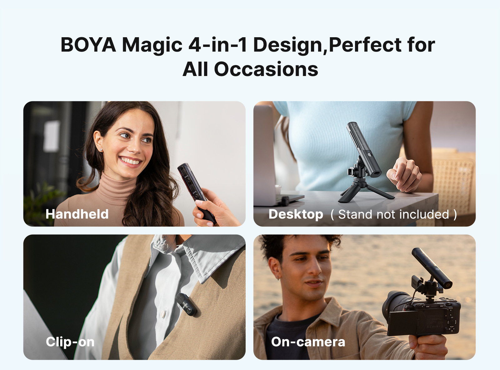 BOYA Magic 4 forms in 1 Wireless Microphone Mini Mic AI Noise ...