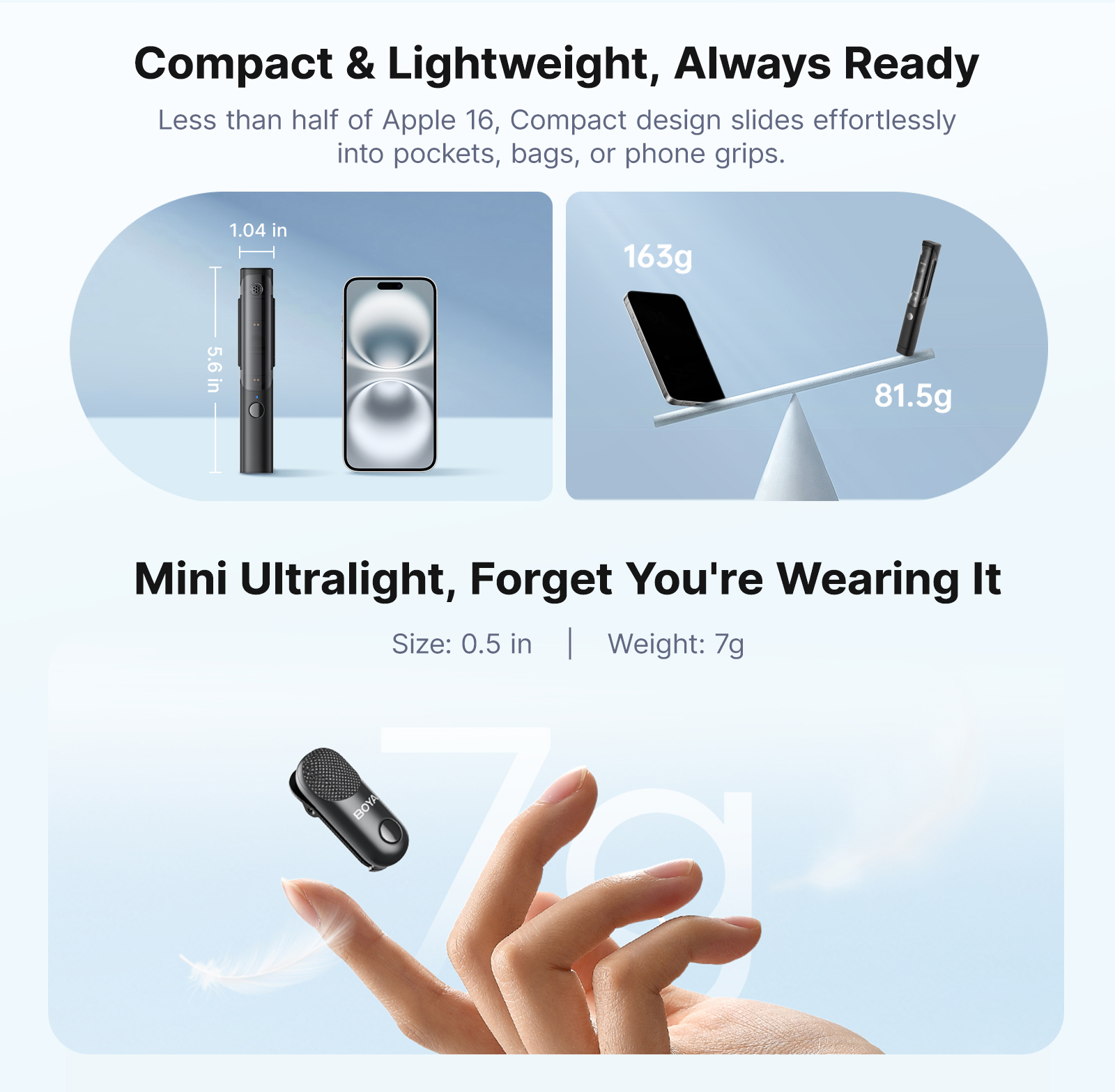 BOYA Magic 4 forms in 1 Wireless Microphone Mini Mic AI Noise ...