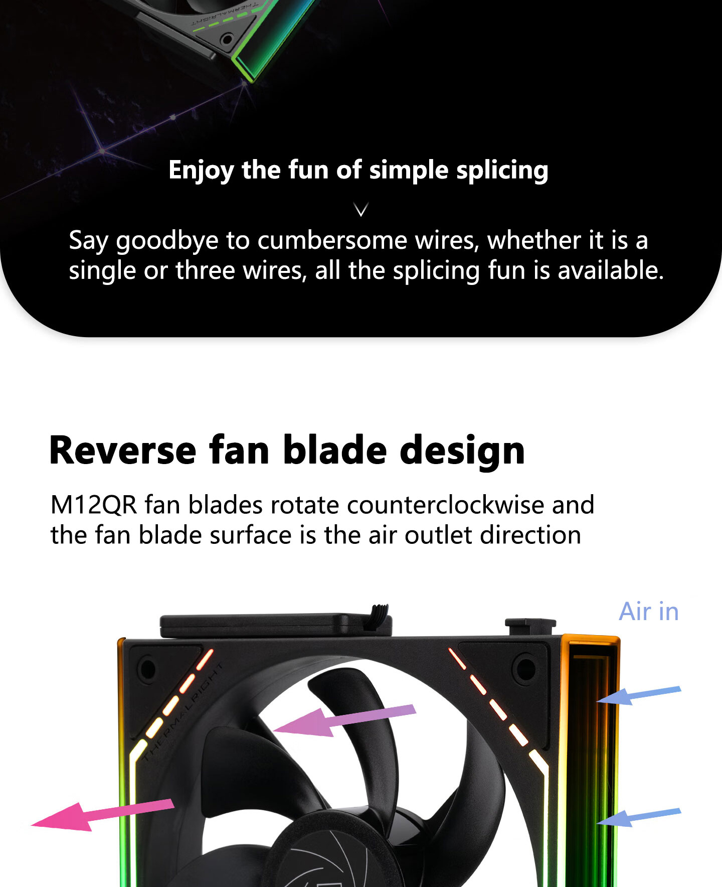 Thermalright TL-M12Q X3 Wireless Splicing Building Block Fan Triple ...
