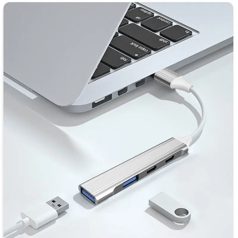 USB Hub 3.0 Type C OTG Aluminum 4 in 1 USB Adaptor Ports Expander ...