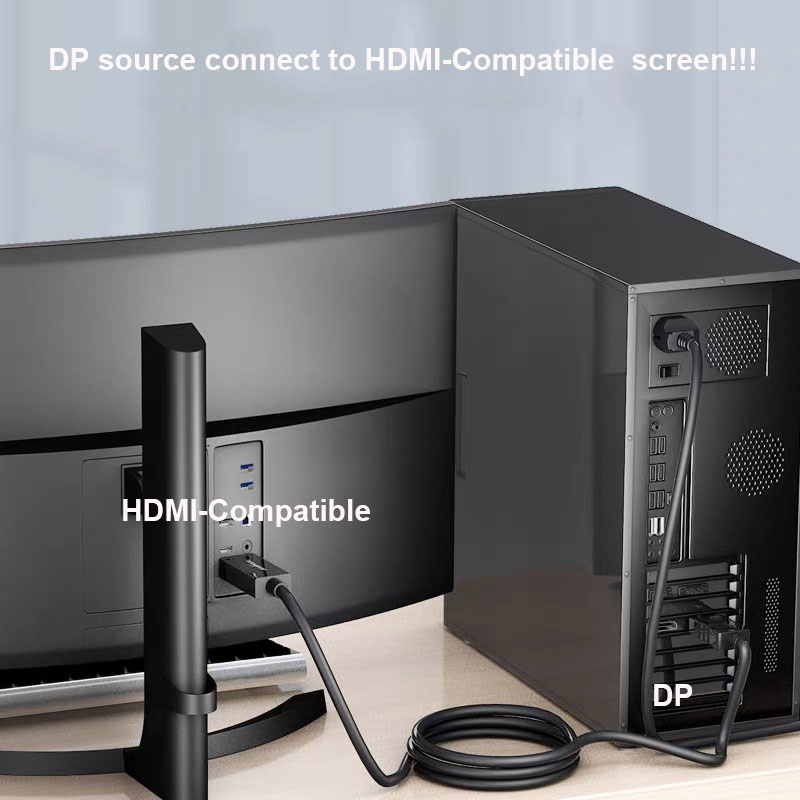 DP to HDMI Adapter Supports 4K 2K 1080P for Laptop PC TV Monitor ...