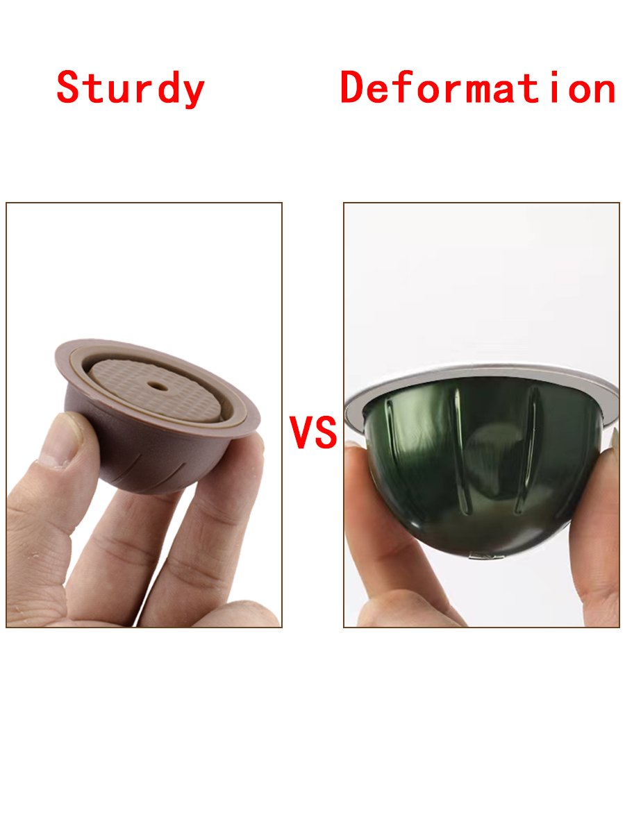 Set of 5 coffee capsule filter shells with silicone sealing caps ...