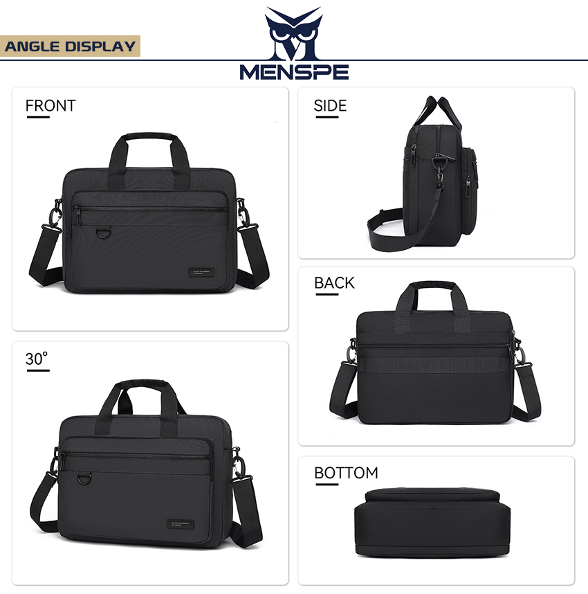 OR&MI Men's Gray Waterproof Nylon Shoulder Bag – Vintage Style, Eco-Leather Accents, Multiple Pockets