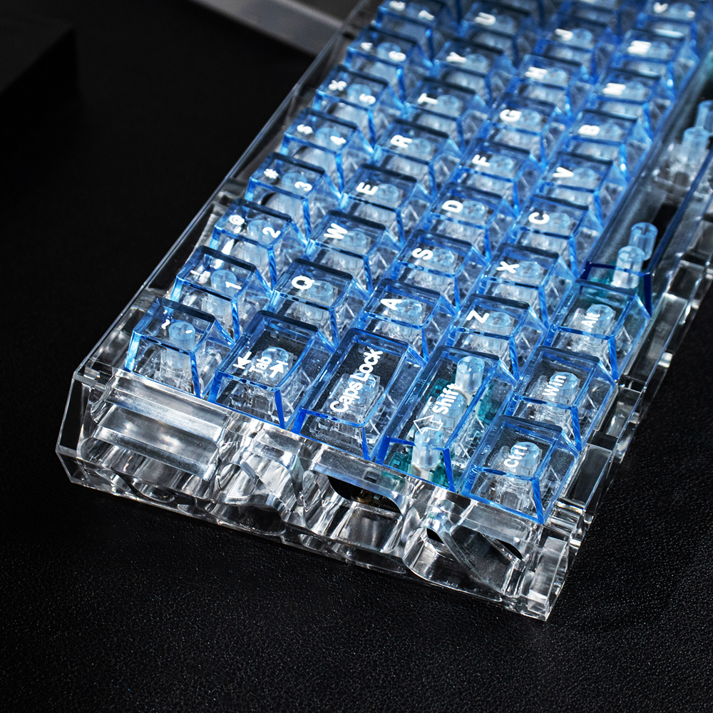 Blue Crystal Transparent Keycaps 128Keys/Set PC Material Cherry Profile ...