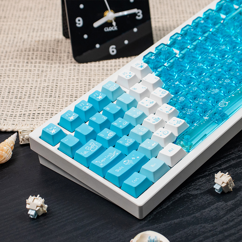 【Full Set】Transparent Keycaps 150/114Keys/Set PBT+PC Cherry Profile ...