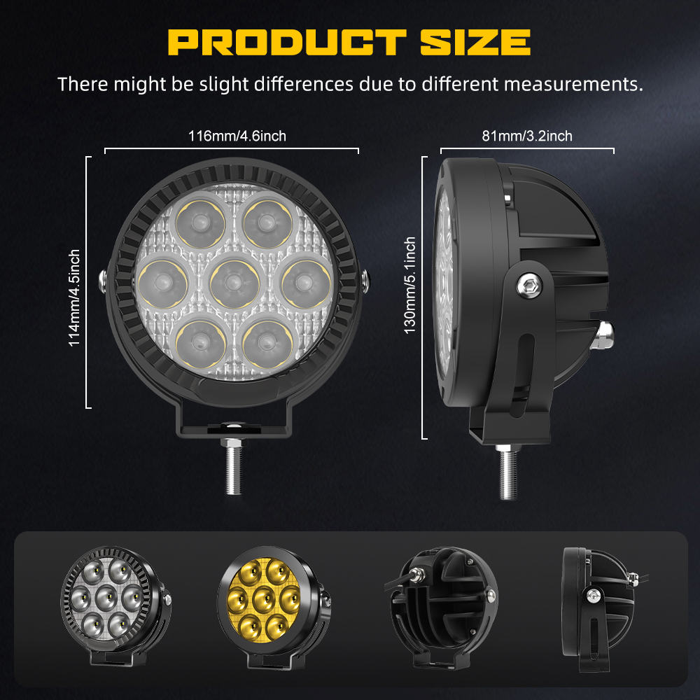 4.5inch LED Spotlight For Motorcycle ADV GS Motor Bike Yellow Fog ...