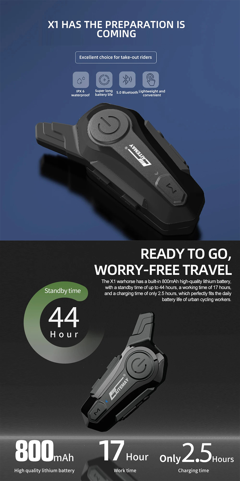 [Local Shipment] X1 Plus Motor Helmet Intercom Bluetooth 5.0 Motorcycle ...