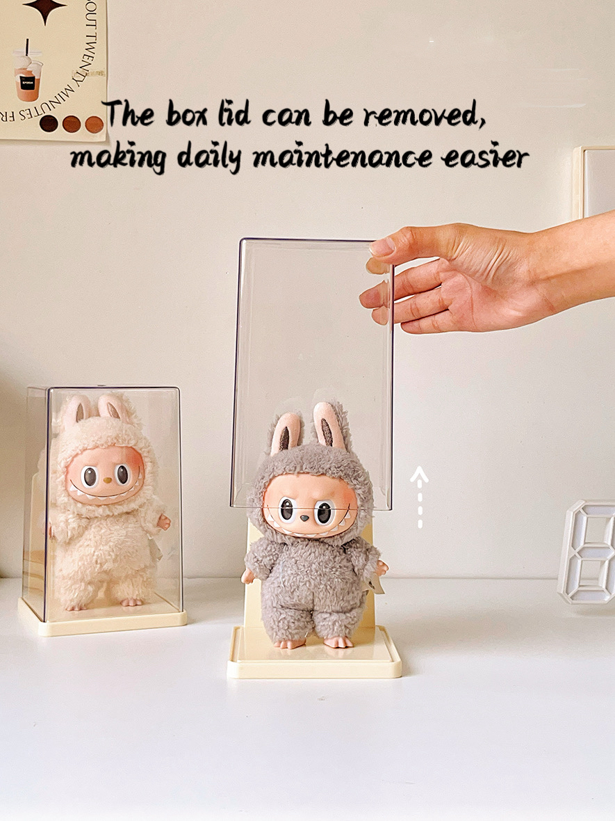 Labubu Display Cabinet Stackable Transparent Labubu Plush Toy Figurine ...