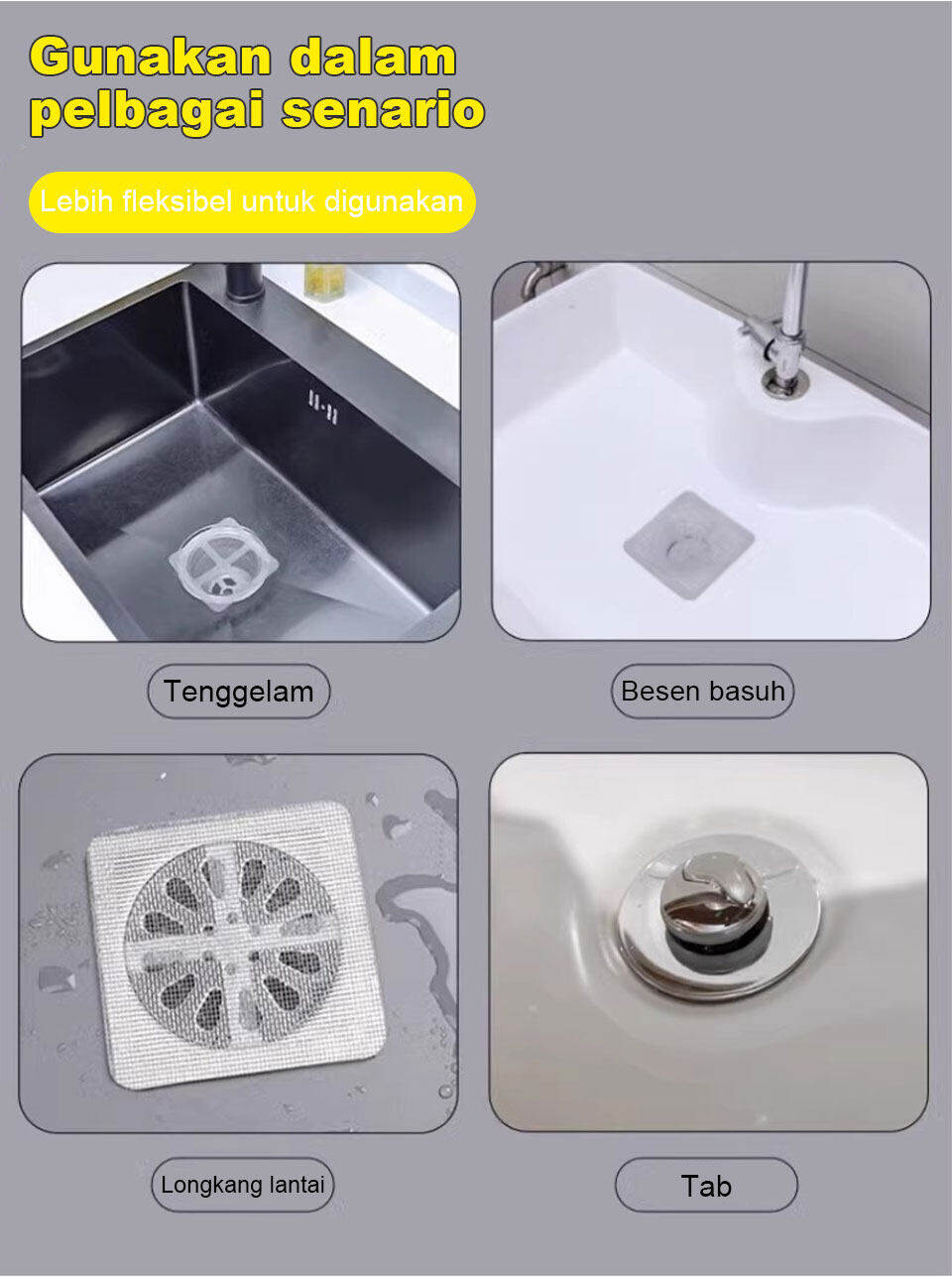 10 years of no clogging Drain Hair Catcher Self-Adhesive floor drain ...