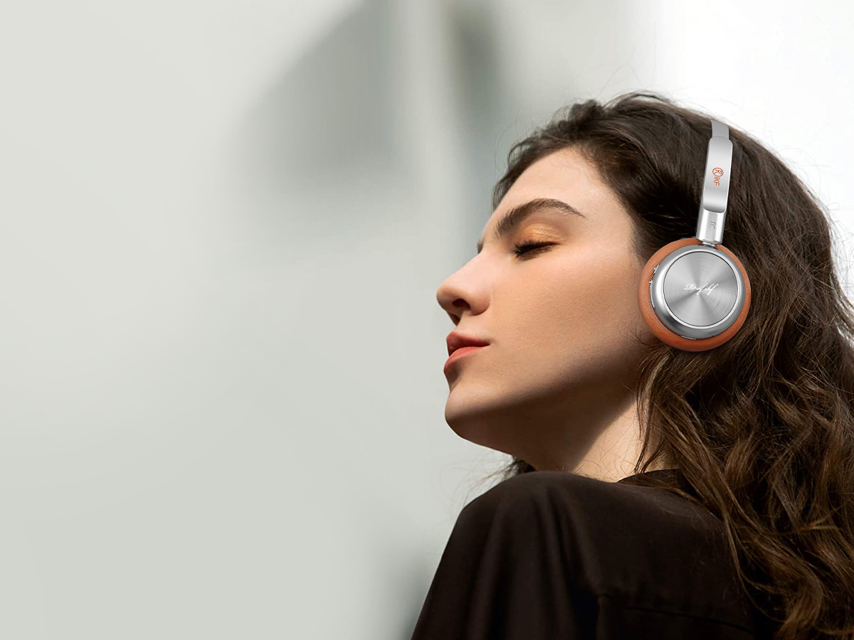 iKF R1 Retro Wireless Bluetooth Headphones, Built-in Mic, Vintage ...