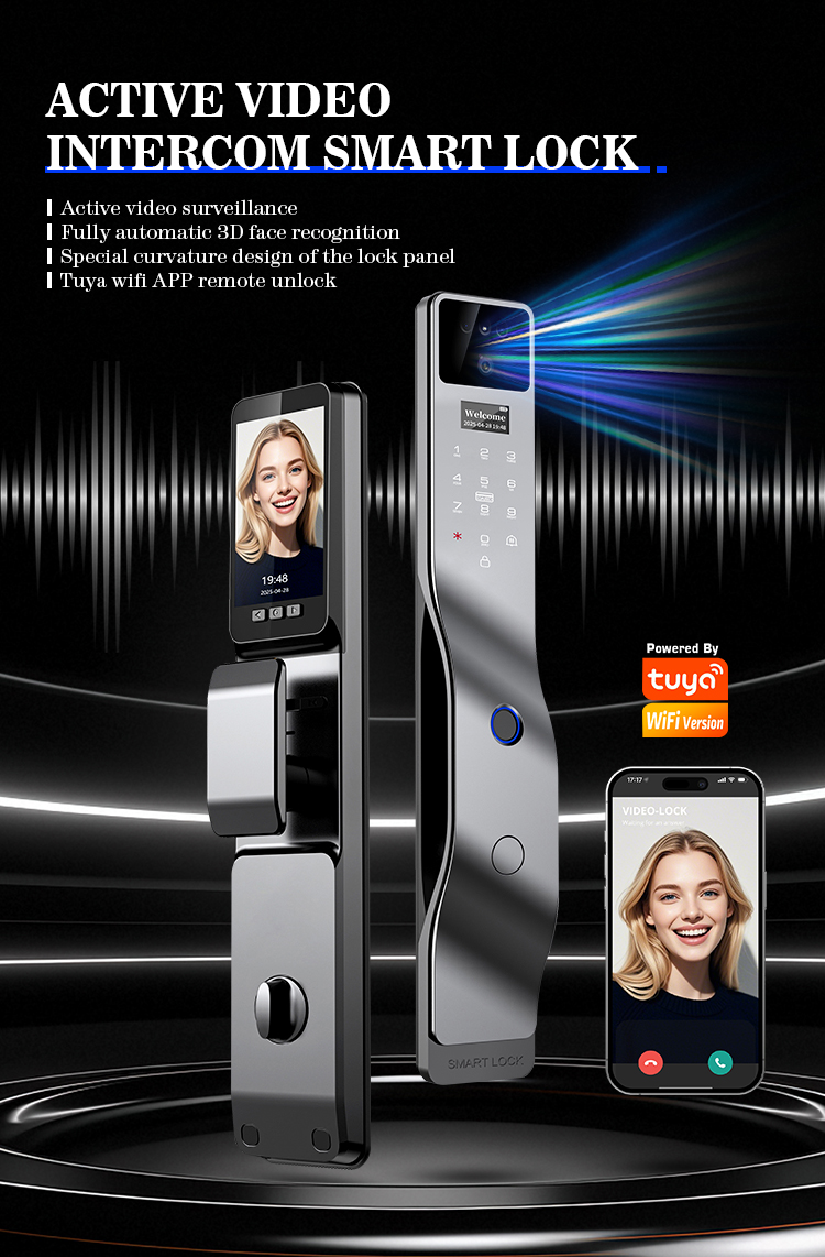 【Local Stock】7 In 1 Tuya Fully Automatic Smart Door Lock with HD Camera ...