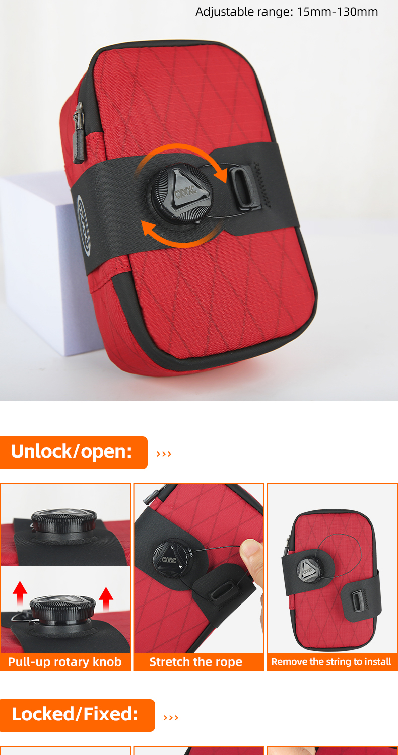 CXWXC Mini Bicycle Saddle Bag BOA System 0.6L Lightweight Small MTB ...