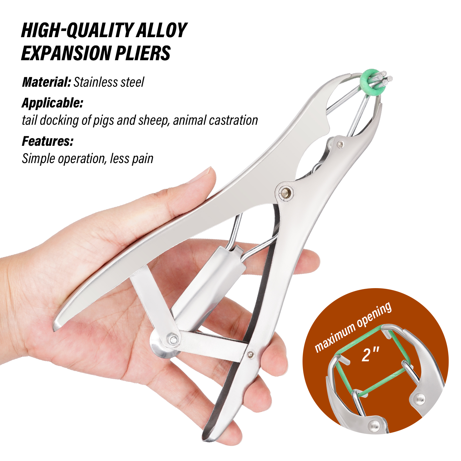 Stainless Steel Sheep Broken Tail Castration Forceps Expansion Clamp ...