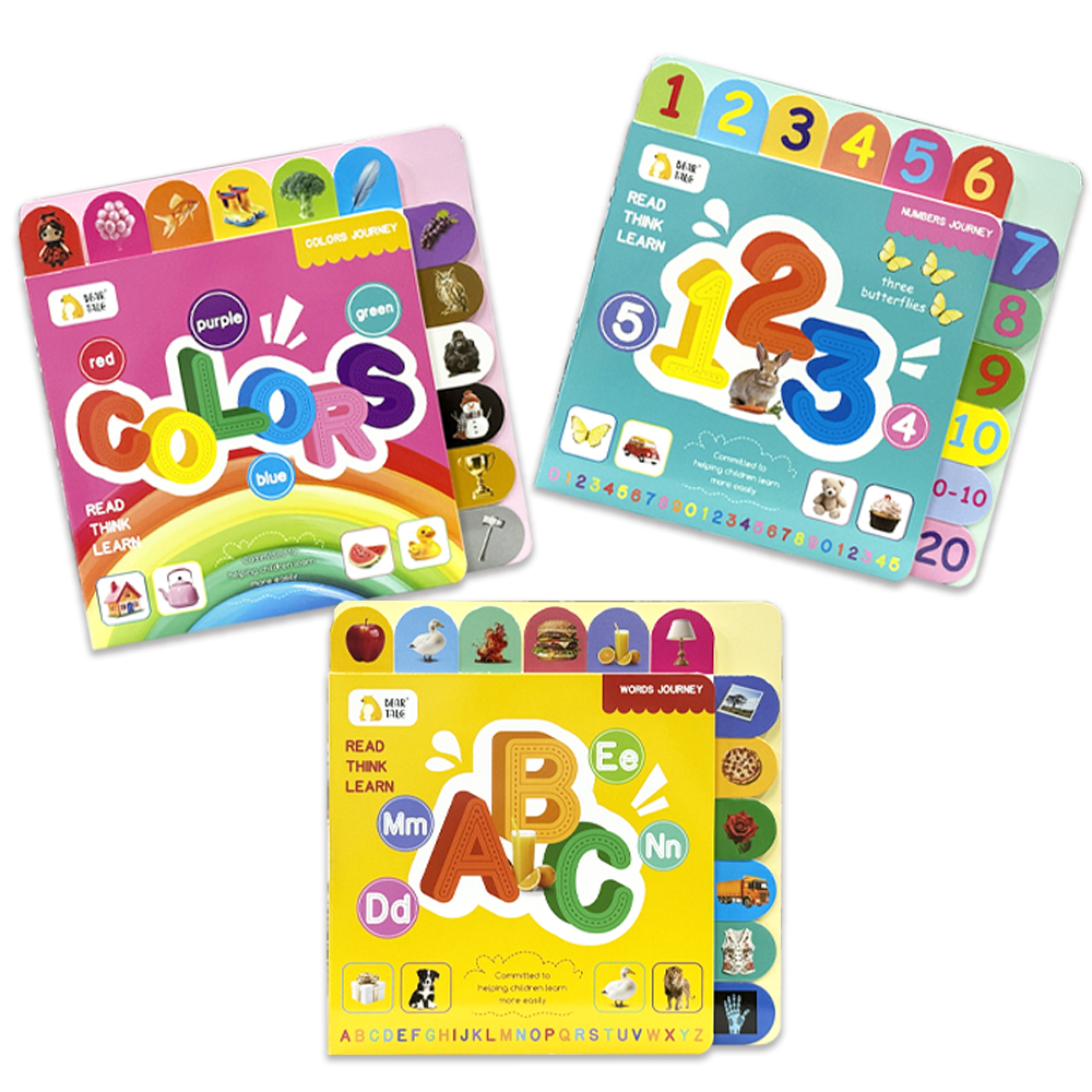 BEAR TALE Three Baby Cognition Books ABC, 123 and Colors English ...