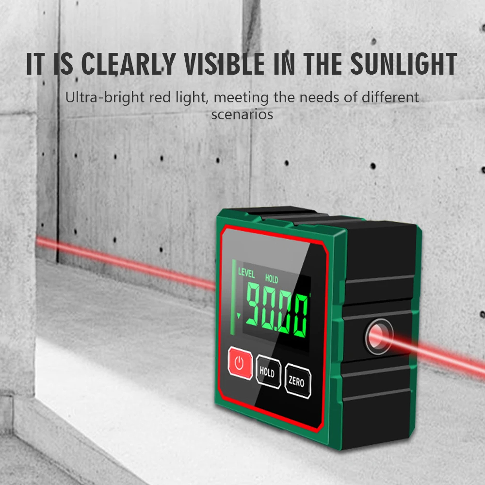 1/4 Sided Magnetic Digital Angle Finder with Electronic Laser Dot ...