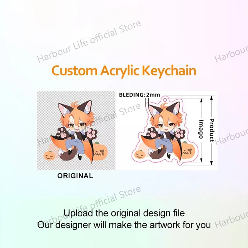 Custom Keychain Cartoon Acrylic Key Chain Photo Customized Anime Charms ...
