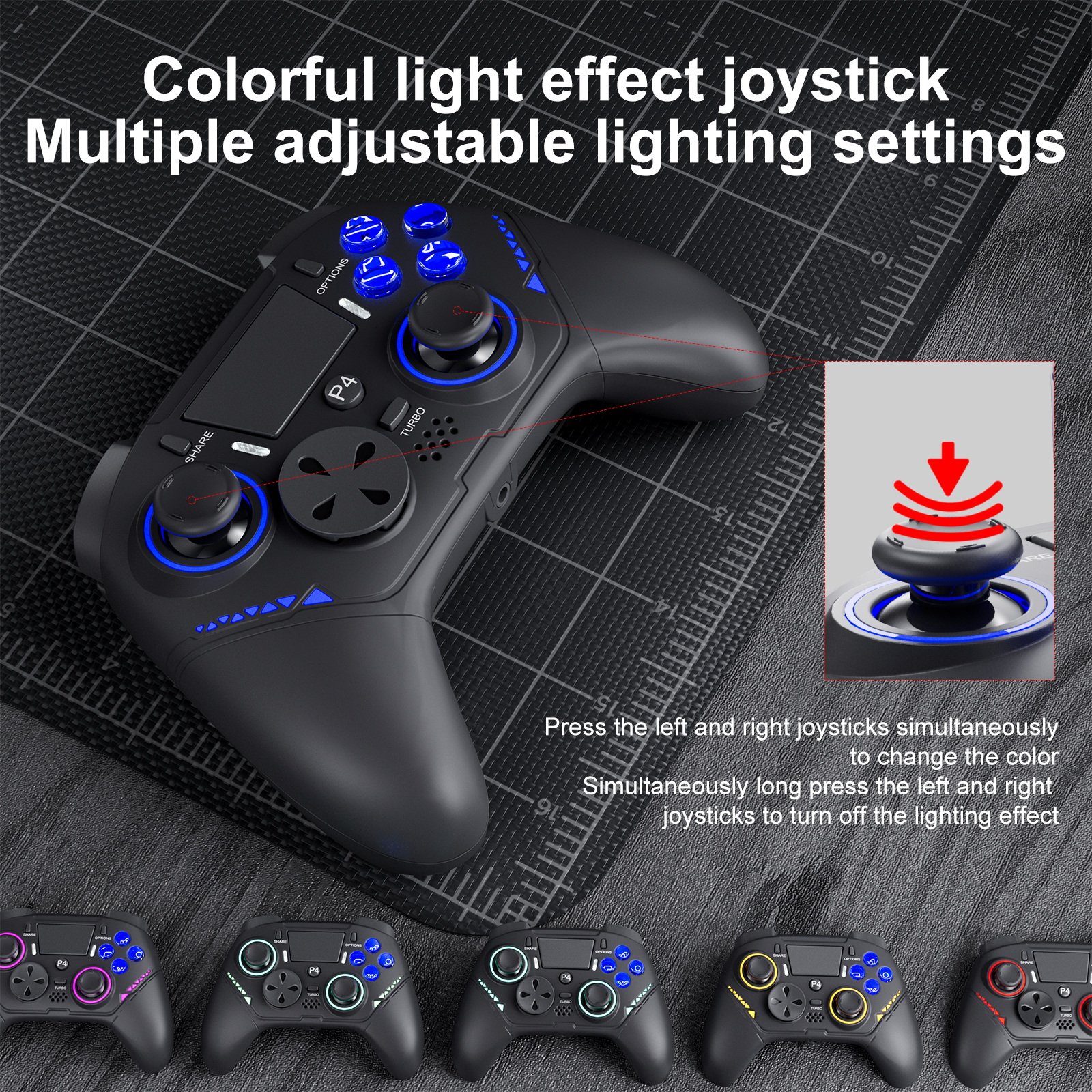 PS4 Wireless Bluetooth Controller with Six-Axis Motion Sensing, Dual ...