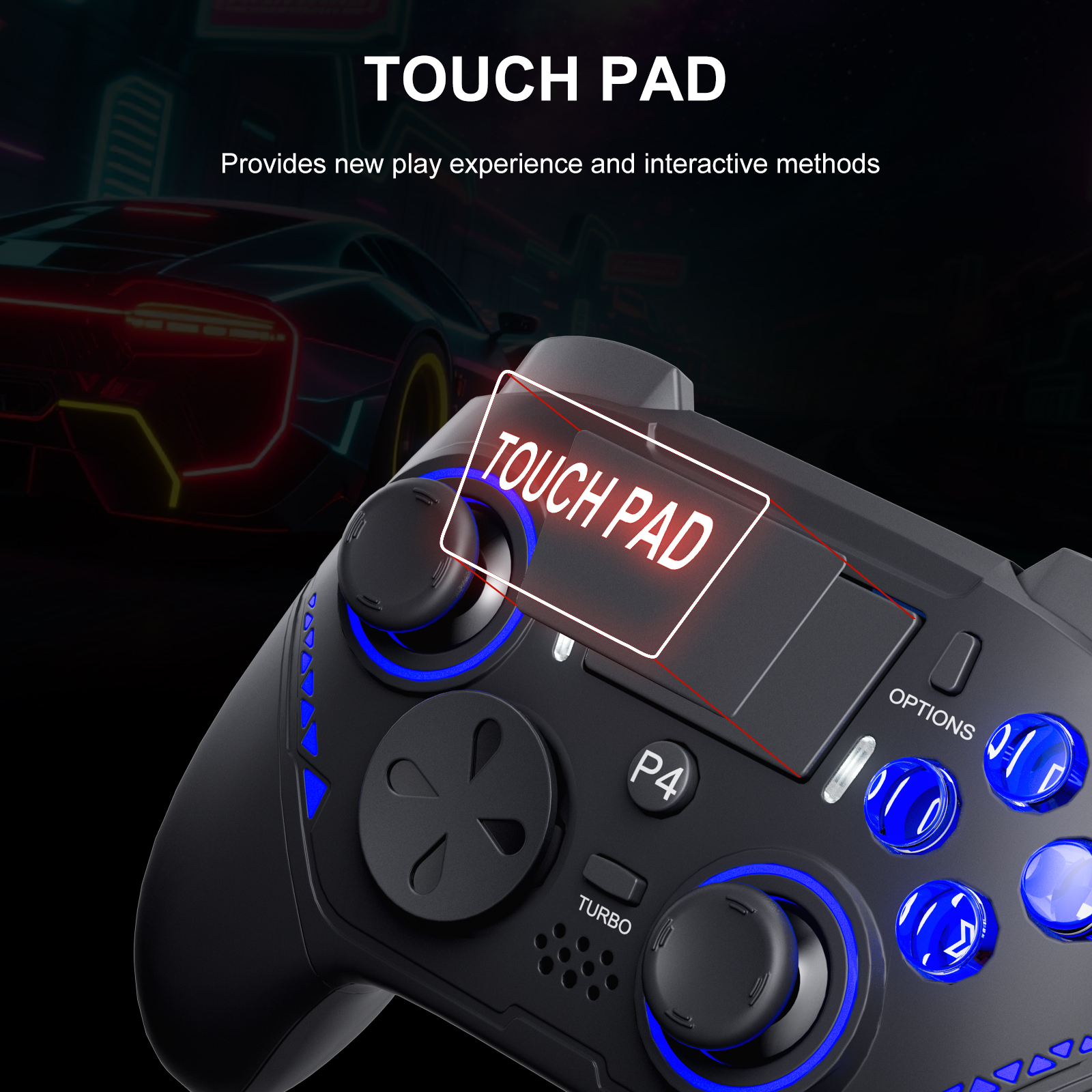 PS4 Wireless Bluetooth Controller with Six-Axis Motion Sensing, Dual ...