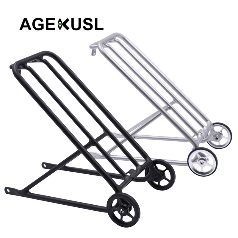 Aceoffix Bike Rear Rack Cargo Racks With Easy Wheels For Brompton 3 ...