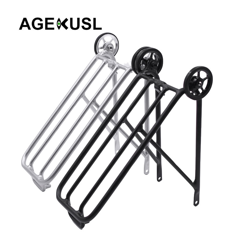 Aceoffix Bike Rear Rack Cargo Racks With Easy Wheels For Brompton 3 ...