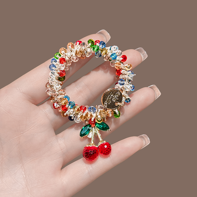 Korean Style High-End Crystal Cherry Bracelet Dual-Use Hair Ring Head ...