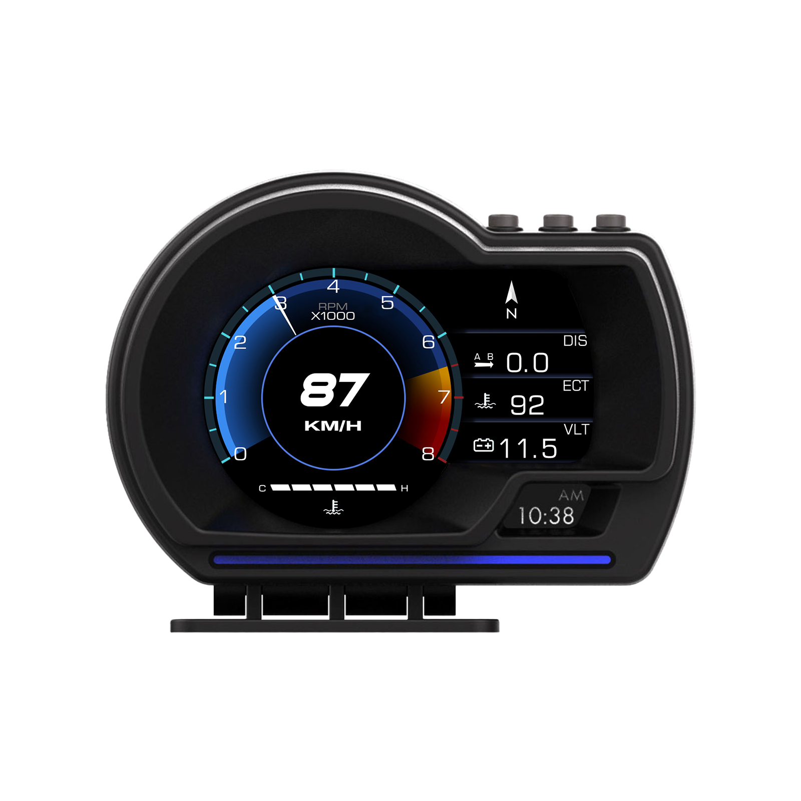 Car OBD Gauge OBD2 Meter Head Up Display Meter Digital Scanner Alarm ...