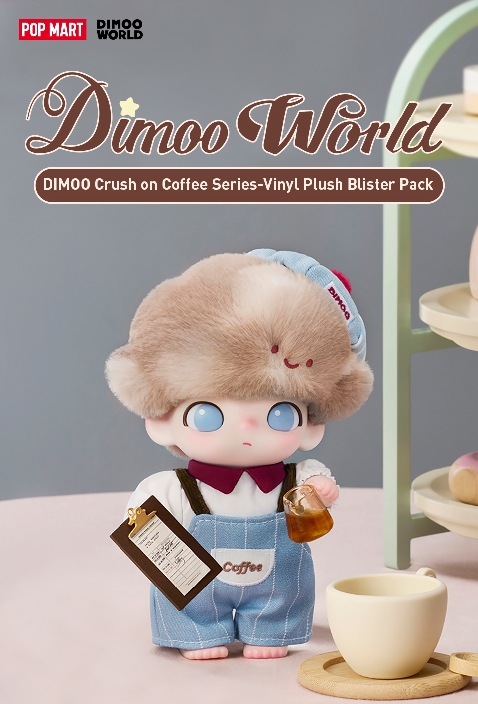 POP MART DIMOO Crush on Coffee Series-Vinyl Plush Blister Pack | Shopee ...