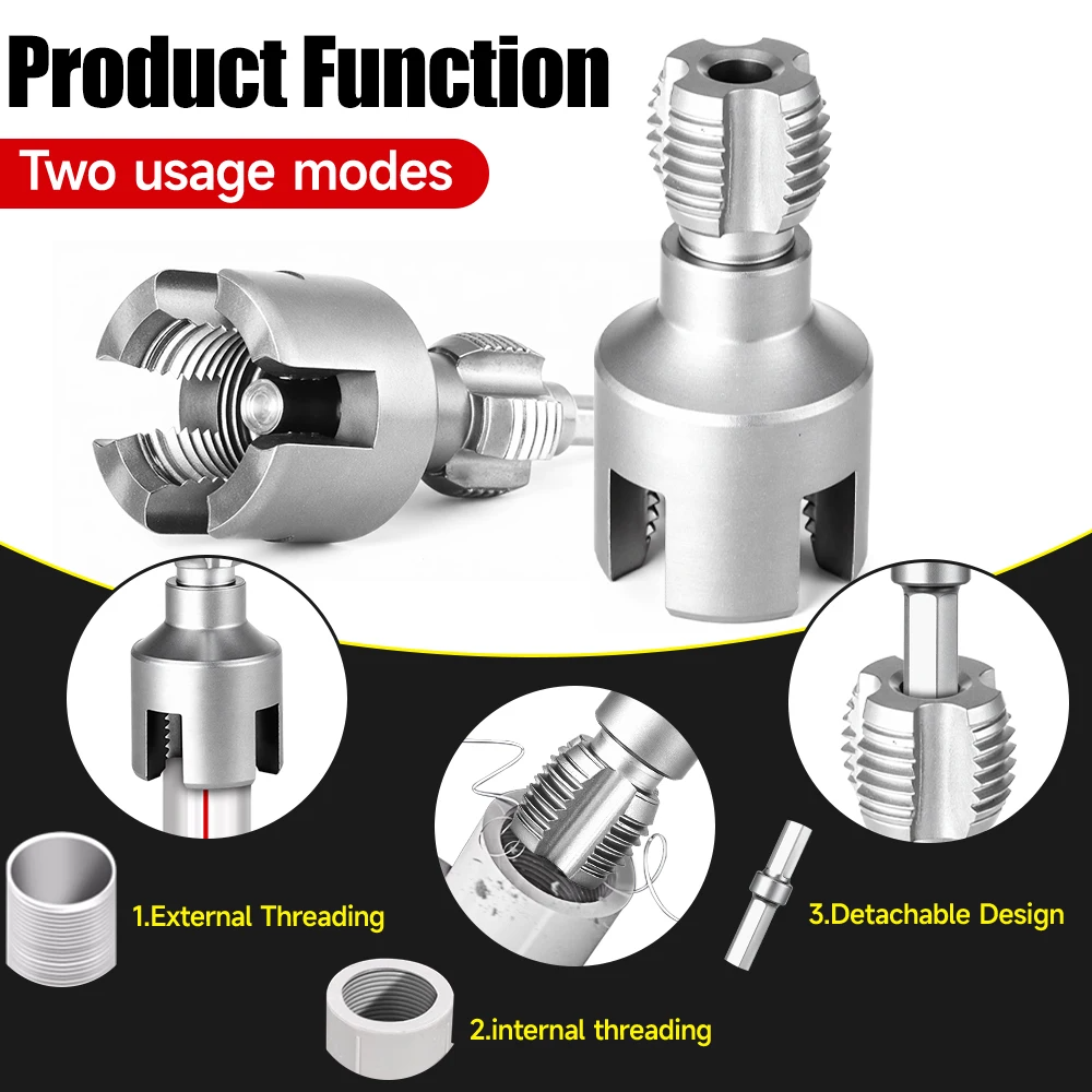 DN15/20/25 Pipe Threading Tool Hex Shank Die Internal External Threads ...