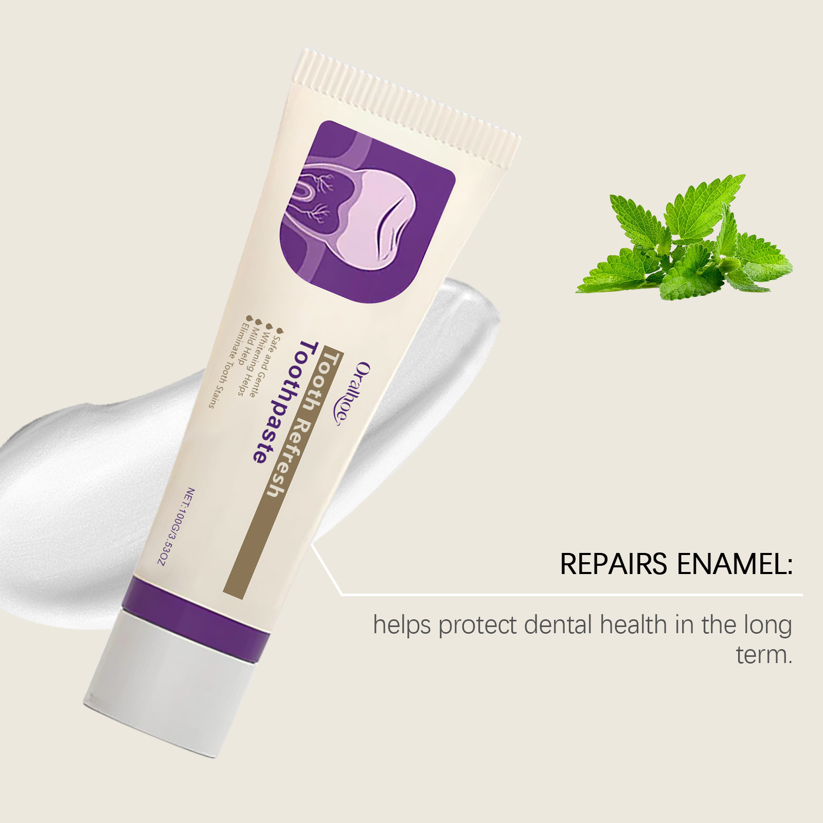 Oralhoe Tooth Refresh Toothpaste brightens teeth, gently cleans stains ...