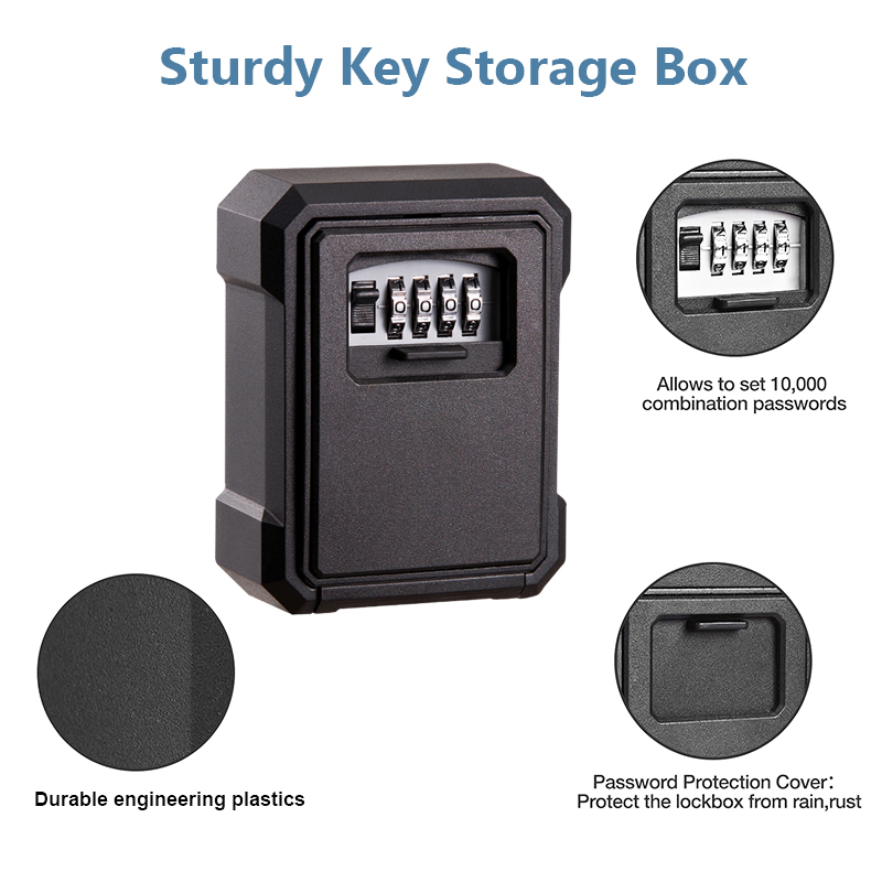 KIPRUN Security Key Lock Box, Large Capacity Key Safe Box, 4 Digit ...