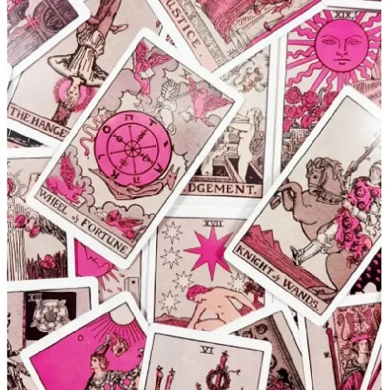 HOT pink tarot deck for beginners, featuring 78 classic oracle cards ...