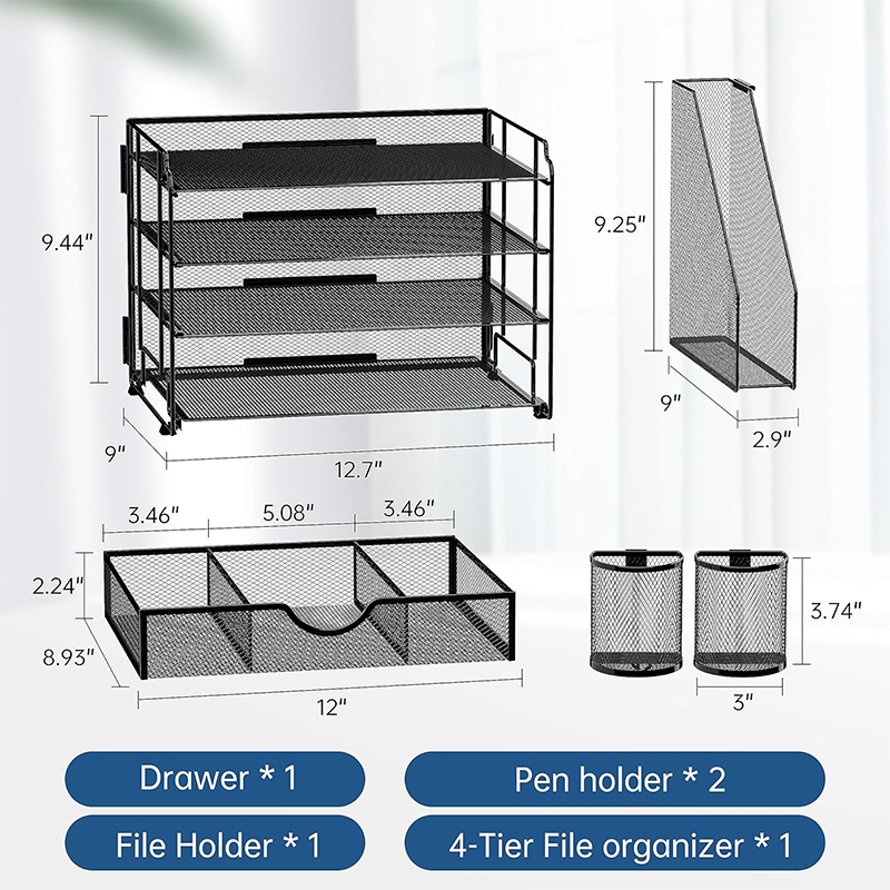 JAERSENT Office Document Storage Rack Desktop，Multi-Layers Document ...