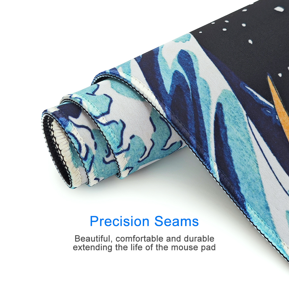 Blue Japanese Sea Wave Mouse Pad, Large Gaming Mousepads with Non-Slip ...