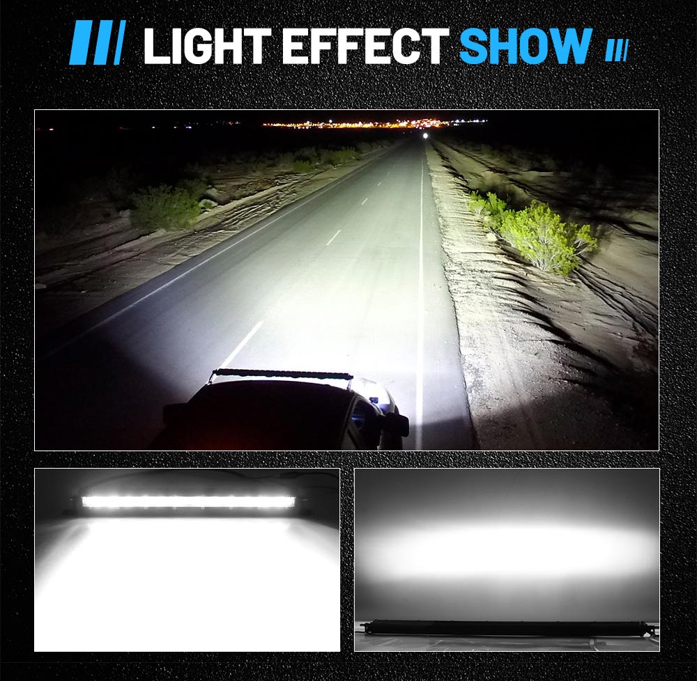 20inch Ultra Slim LED Light Bar Car 4x4 Offroad 6500K Work Light Bar ...