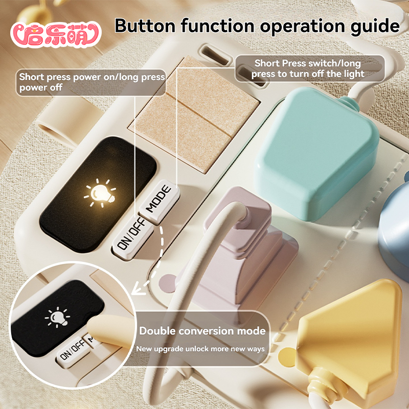 [Qilemeng]Montessori Busy Board Toddler LED Light Switch Toy Sensory ...