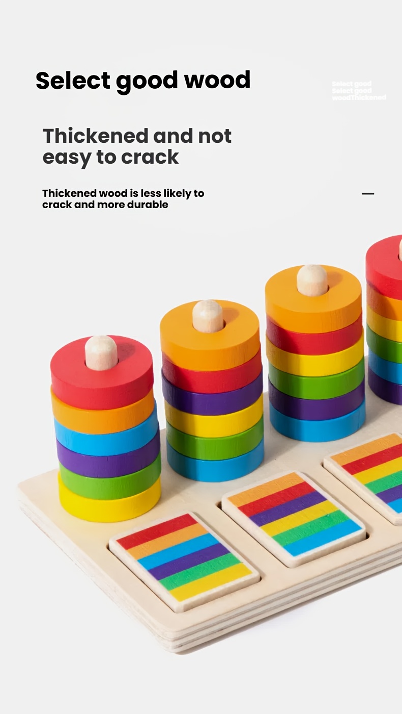 Montessori Rainbow Ring Early Education Color Matching Sorting ...