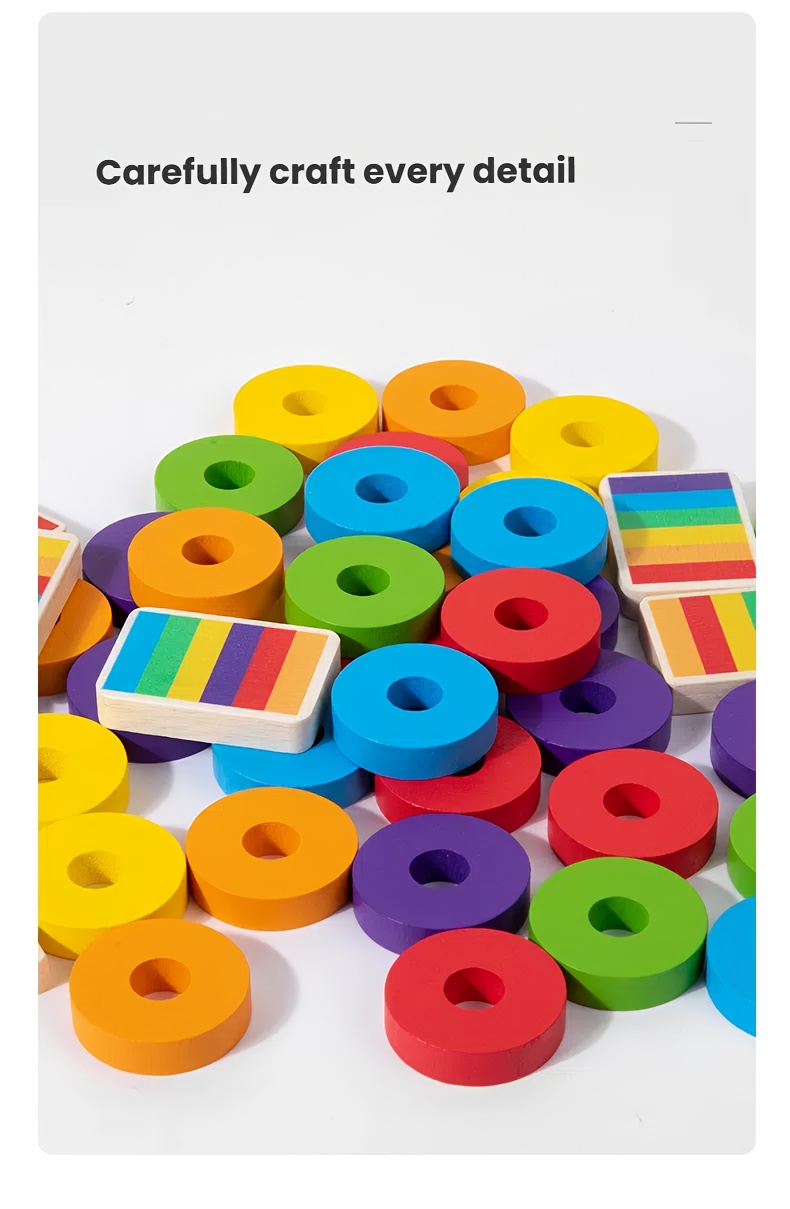 Montessori Rainbow Ring Early Education Color Matching Sorting ...