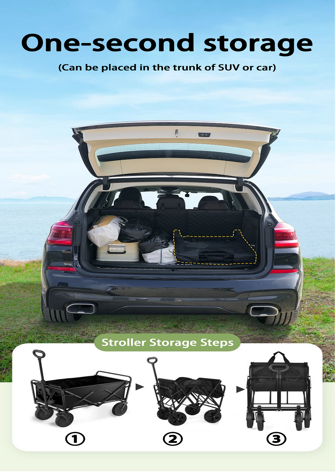 【Msia Ready Stock】Trolley Folding Trolley Camping Strong cart Folding ...