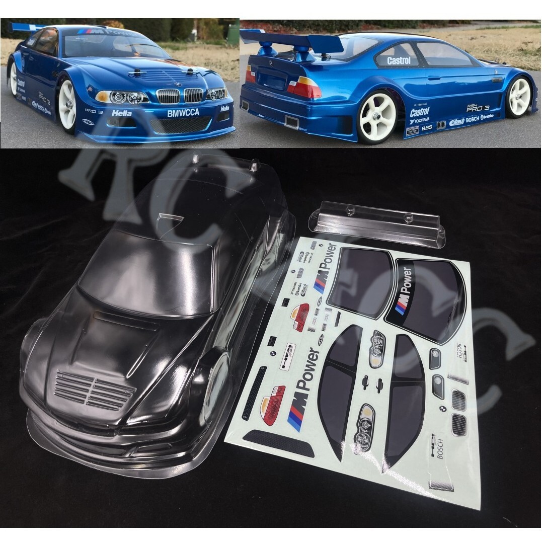 RC 260mm Wheelbase 1/10 BMW M3 Body Shell PC Shell w/ Tail & Sticker ...