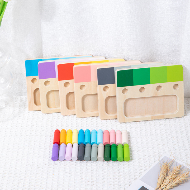 Wooden Montessori Educational Toy Color Matching Sorting Recognition ...