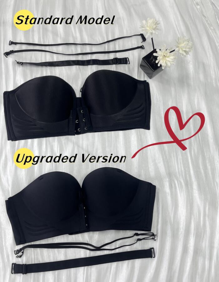7pcs Women's Strapless Bra Set, Anti-Slip & Backless Design For Inner/Outer Wear, Lingerie
