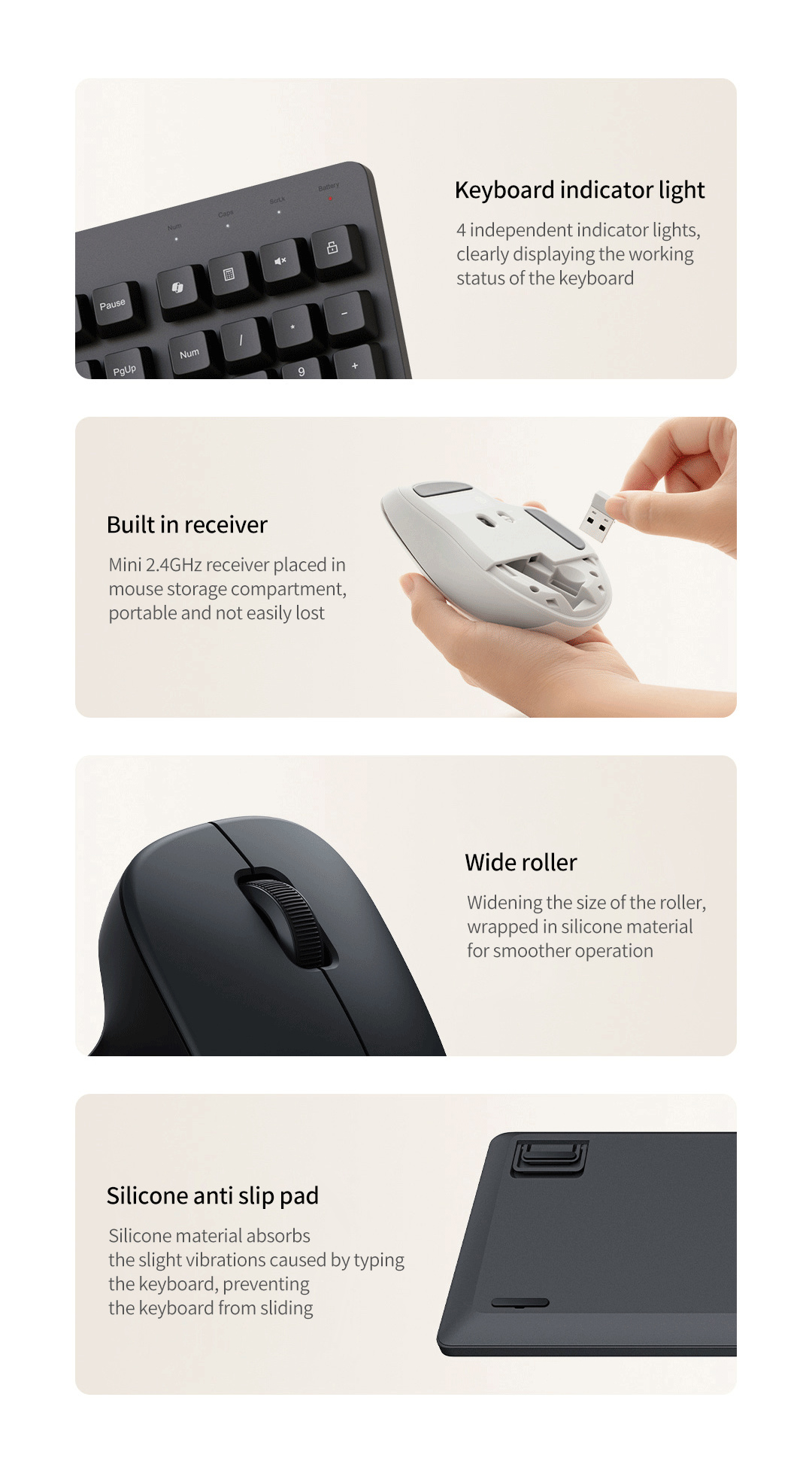 Xiaomi Wireless Keyboard & Mouse Set (Comfort Version) Ergonomic Wavy ...