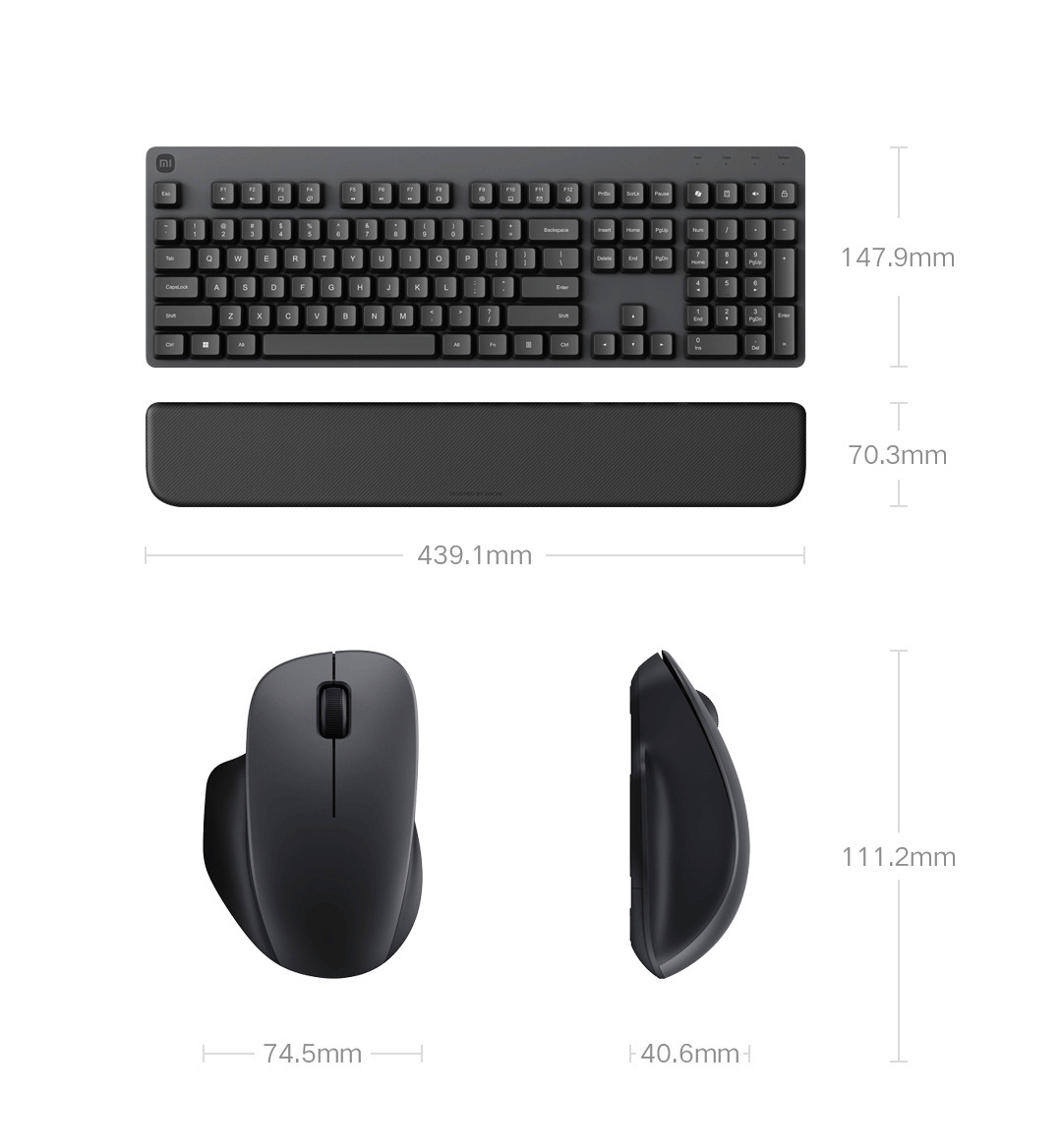Xiaomi Wireless Keyboard & Mouse Set (Comfort Version) Ergonomic Wavy ...