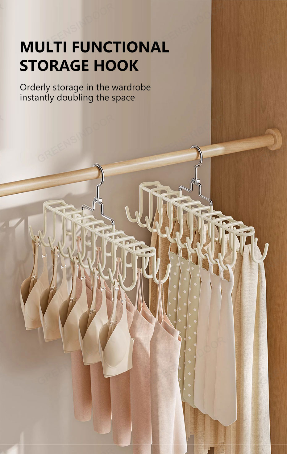 20 Hook Hanger Wardrobe Penyangkut Bra Hanger Sagkut Topi Belt Tali ...
